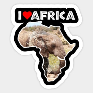 I Love Africa Elephant Splash Sticker